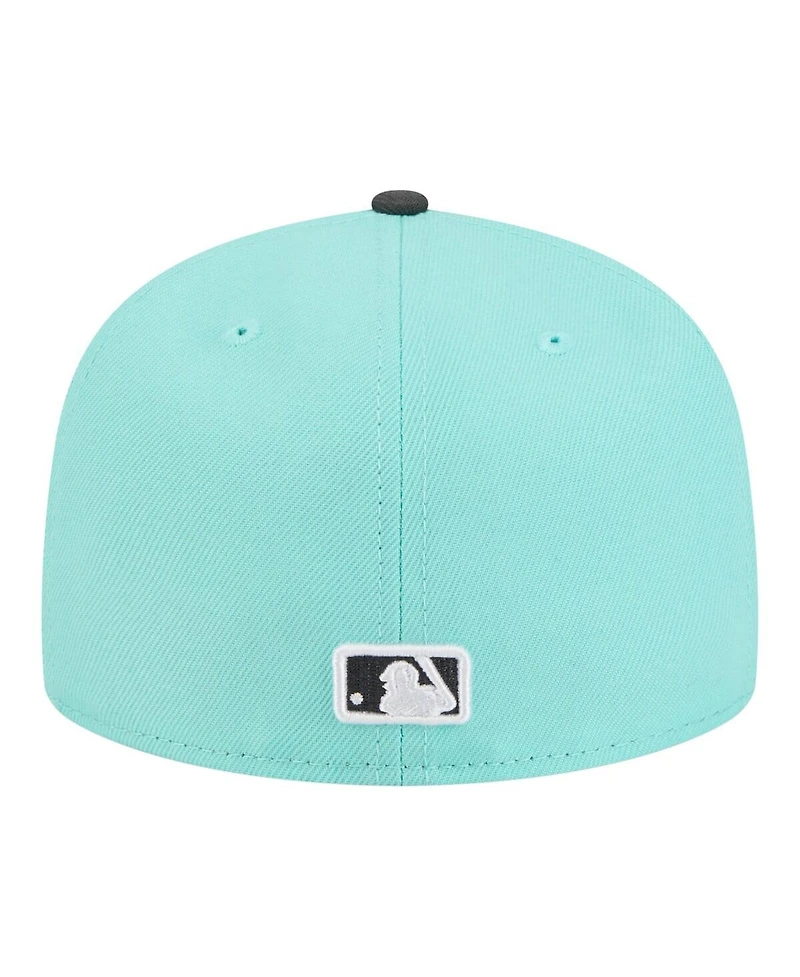 New Era Men's Turquoise/Charcoal York Yankees Two-Tone Color Pack 59FIFTY Fitted Hat