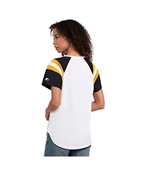 Starter Women's White Pittsburgh Steelers Game On Notch Neck T-Shirt