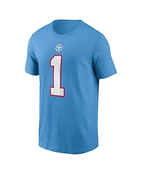 Nike Men's Cameron Ward Light Blue Tennessee Titans Team Name and Number T-Shirt