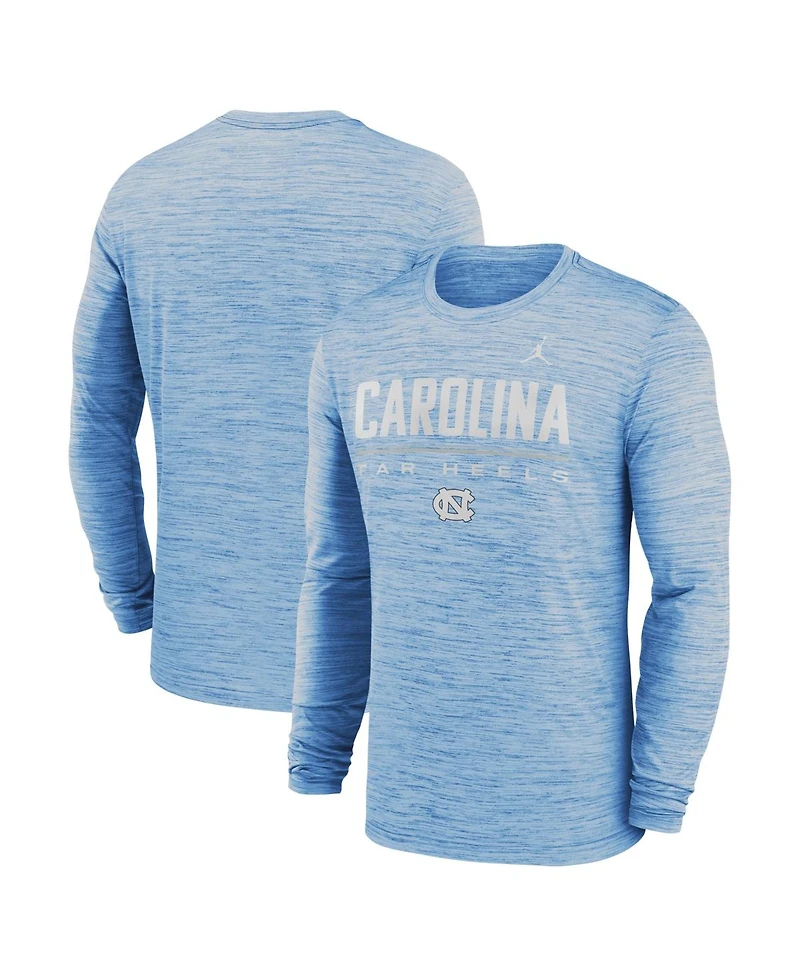 Jordan Men's Carolina Blue North Tar Heels Sideline Velocity Dri-fit Long Sleeve T-Shirt