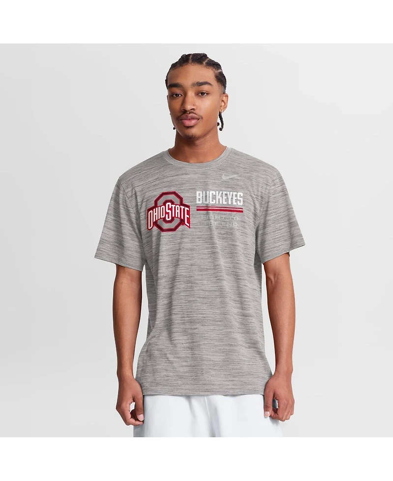 Nike Men's Gray Ohio State Buckeyes Sideline Velocity Dri-fit T-Shirt