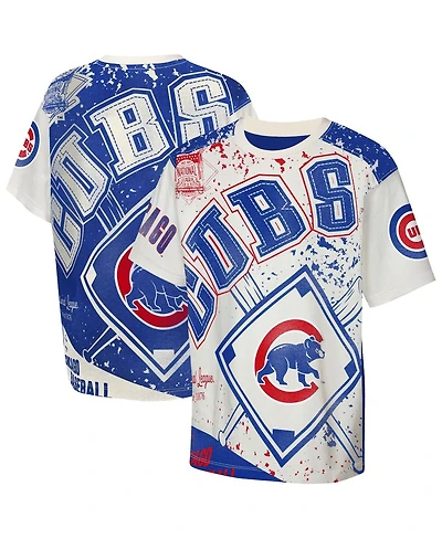 Outerstuff Big Boys and Girls Cream Chicago Cubs League Top Player Bold All-Over-Print T-Shirt