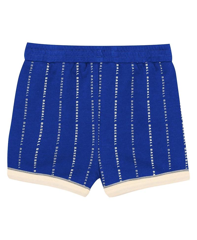 Outerstuff Baby Boys and Girls 2-Piece White/Royal Los Angeles Dodgers Lead Run Diaper Cover Bodysuit Shorts Set
