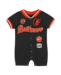 Outerstuff Baby Boys and Girls Black Baltimore Orioles Pinch Coverall