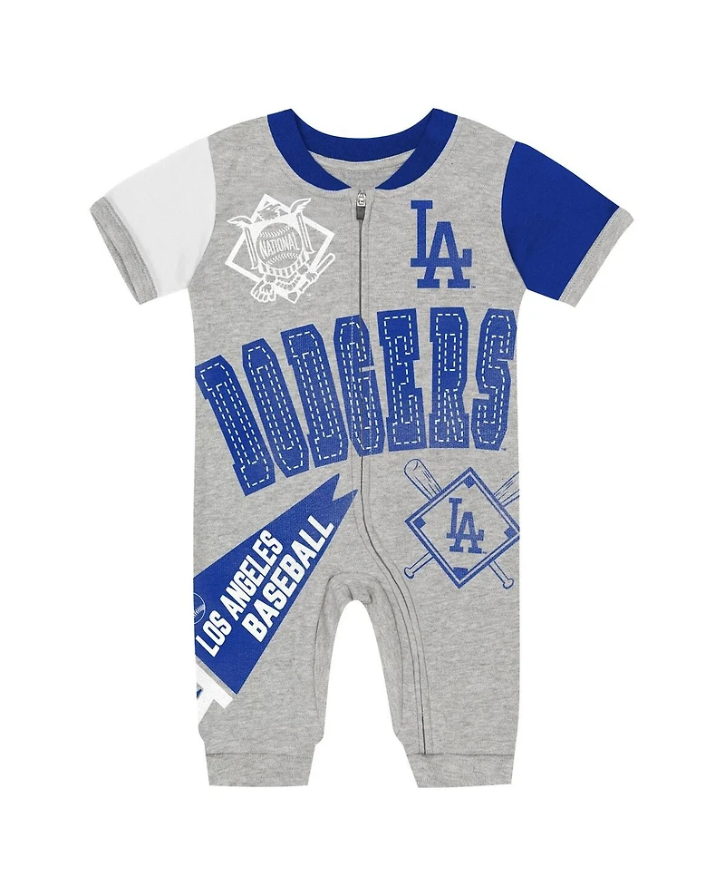 Outerstuff Baby Boys and Girls Gray Los Angeles Dodgers Hitter Up Full-Zip Jumper