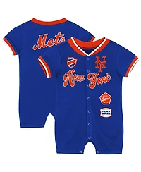 Outerstuff Baby Boys and Girls Royal New York Mets Pinch Coverall