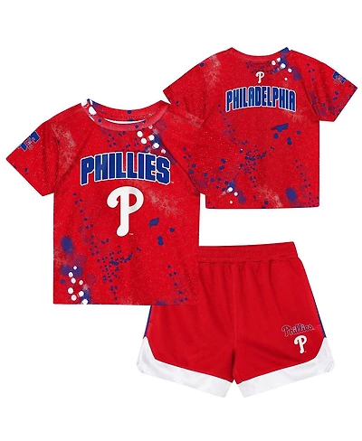 Outerstuff Toddler 2-Piece Red Philadelphia Phillies Pinch Hitter T-Shirt and Shorts Set