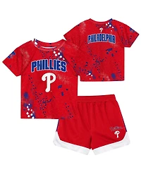 Outerstuff Toddler 2-Piece Red Philadelphia Phillies Pinch Hitter T-Shirt and Shorts Set