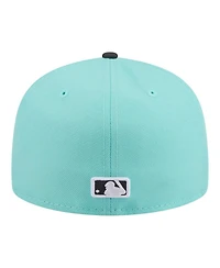New Era Men's Turquoise/Charcoal York Mets Two-Tone Color Pack 59FIFTY Fitted Hat