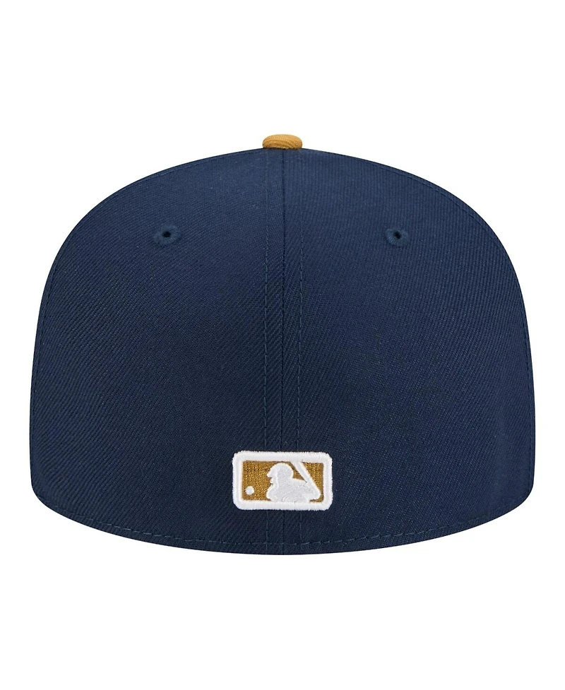 New Era Men's Navy/Khaki Texas Rangers Two-Tone Color Pack 59FIFTY Fitted Hat