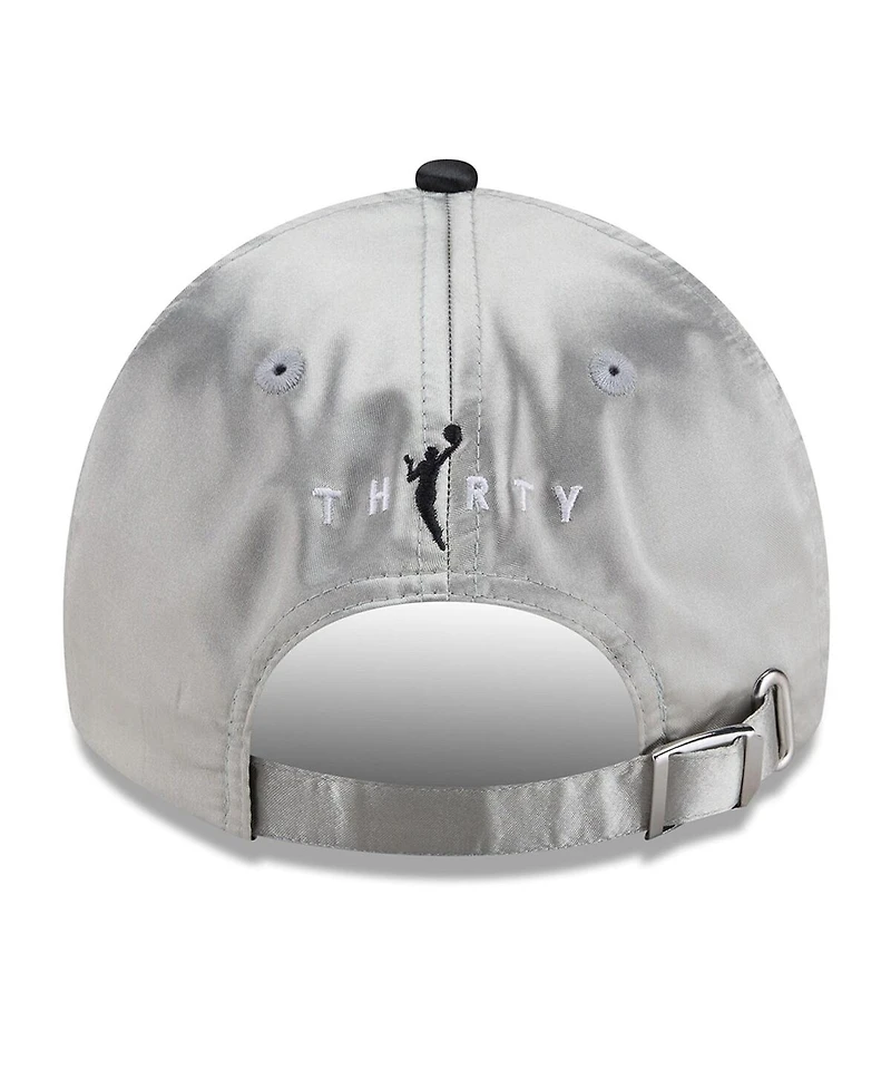 New Era Men's and Women's Silver/Black Las Vegas Aces 2026 Wnba Draft Satin Crystals Casual Classic Adjustable Hat