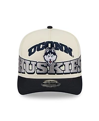 New Era Men's Cream/Navy UConn Huskies March Madness Historic Collection 9FIFTY A-Frame Snapback Hat