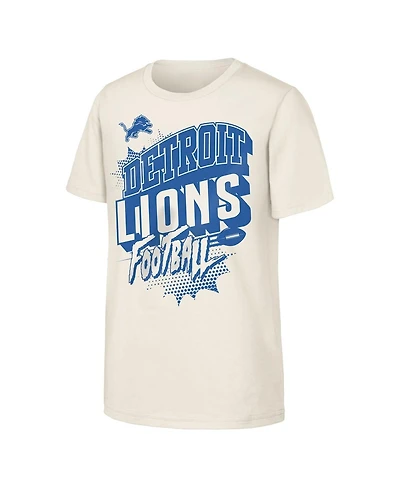 Outerstuff Big Boys and Girls Natural Detroit Lions Action Comic T-Shirt