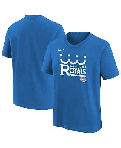 Nike Big Boys and Girls Royal Kansas City Royals 2026 Connect Wordmark T-Shirt