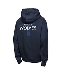 Nike Big Boys and Girls Navy Minnesota Timberwolves Courtside Club Premiere Hoodie