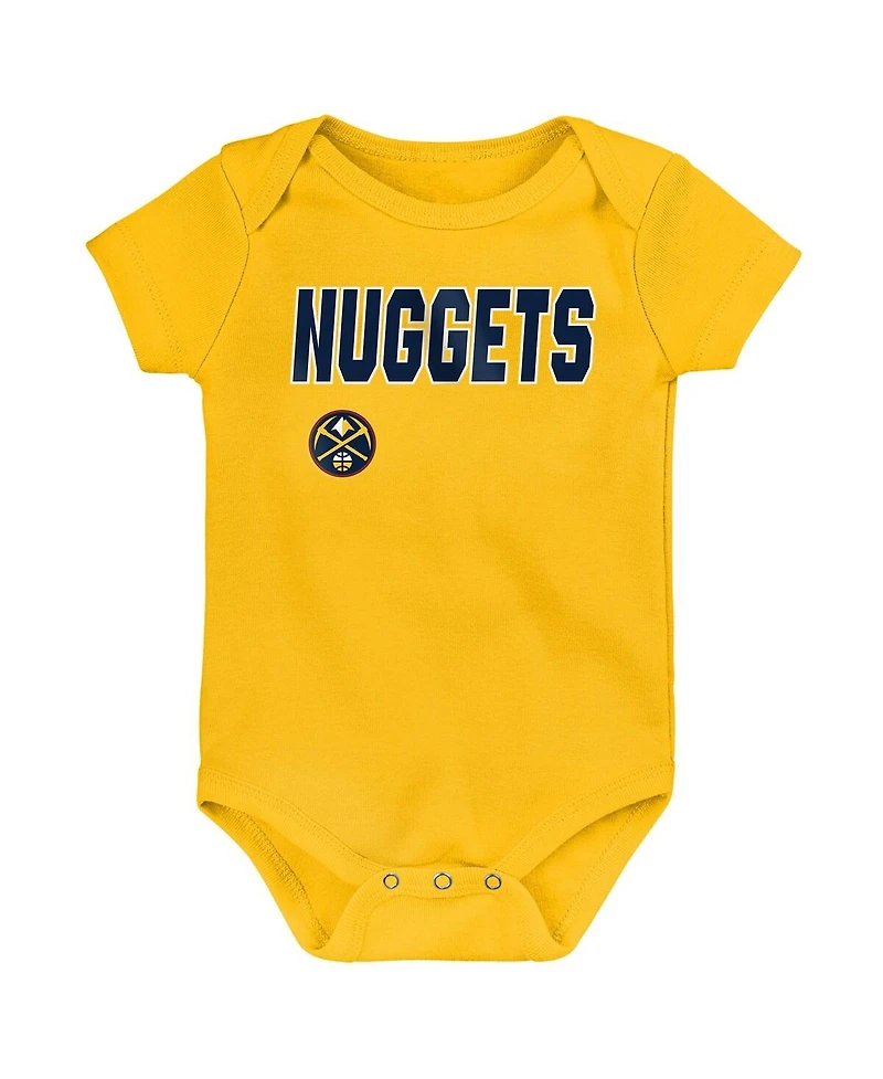 Outerstuff Baby Boys and Girls 3-Pack Denver Nuggets Littlest Player Bodysuit Set