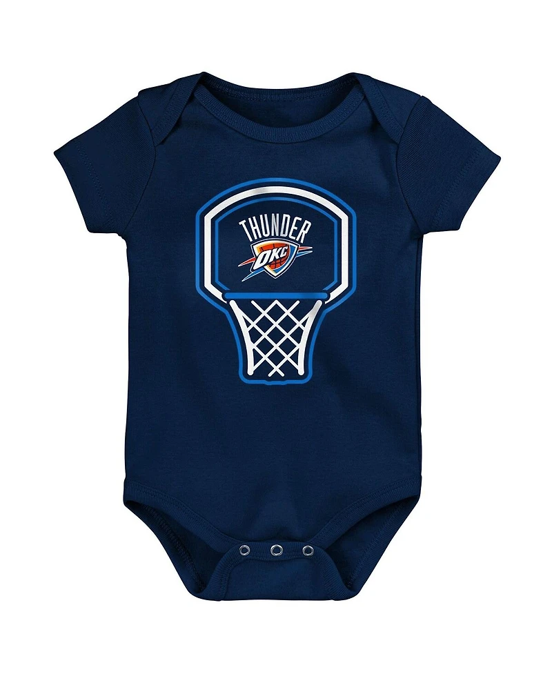 Outerstuff Baby Boys and Girls 3-Pack Oklahoma City Thunder Littlest Player Bodysuit Set