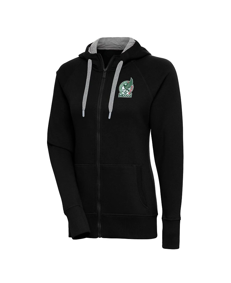 Antigua Women's Black Mexico National Team Takeover Full-Zip Hoodie