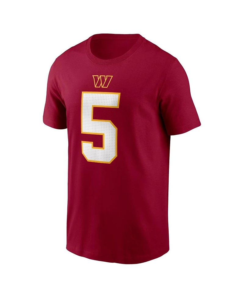 Nike Men's Jayden Daniels Burgundy Washington Commanders Name and Number T-Shirt