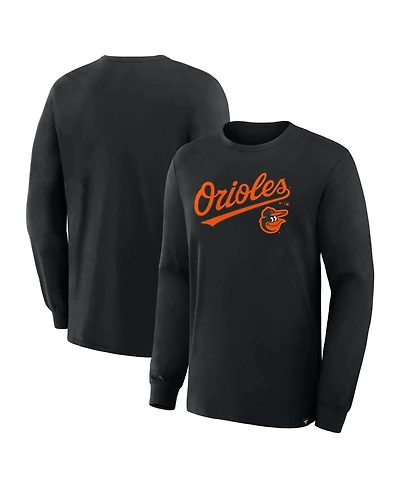 Fanatics Men's Black Baltimore Orioles Lock-Up Legacy Long Sleeve T-Shirt