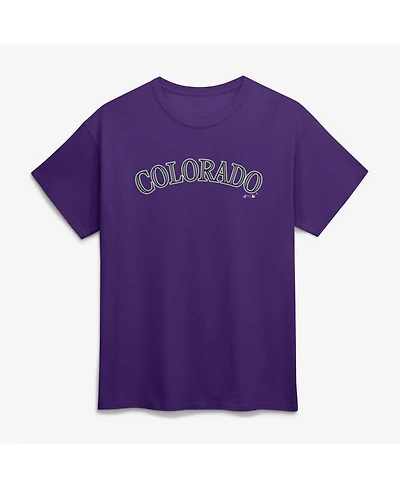 Logo Athletic Men's Purple Colorado Rockies Wordmark T-Shirt