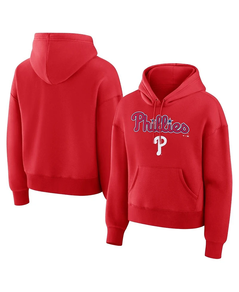 Fanatics Women's Red Philadelphia Phillies Lockup Legacy Fleece Hoodie