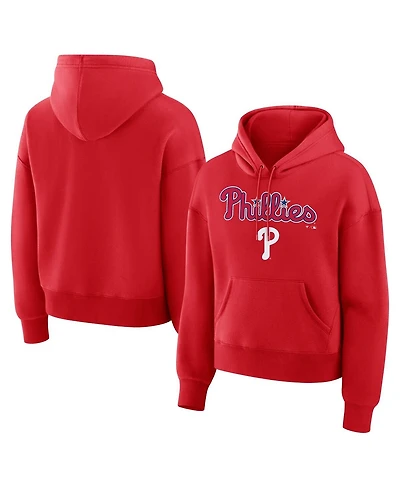 Fanatics Women's Red Philadelphia Phillies Lockup Legacy Fleece Hoodie