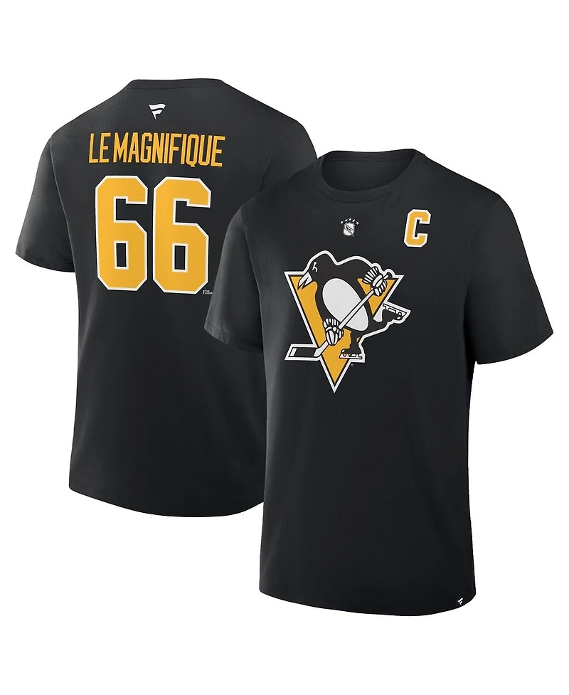 Fanatics Men's Mario Lemieux Black Pittsburgh Penguins Retired Player Nickname T-Shirt