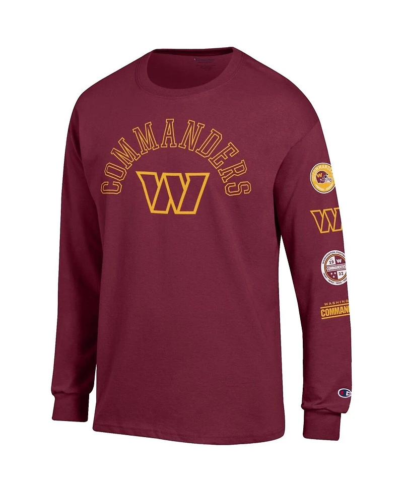 Champion Men's Burgundy Washington Commanders Seal Long Sleeve T-Shirt