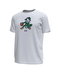 Under Armour Men's White Notre Dame Fighting Irish Basketball Leprechaun Tech Stretch T-Shirt