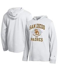 Champion Men's White San Diego Padres Cooperstown Hooded Long-Sleeve T-Shirt