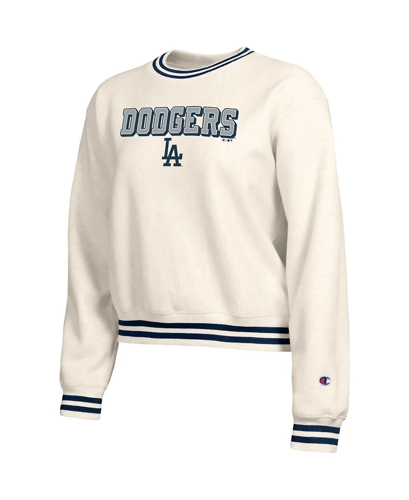 Champion Women's Cream Los Angeles Dodgers Reverse Weave Sweatshirt