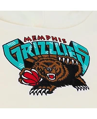 Mitchell & Ness Men's Cream Memphis Grizzlies Hardwood Classics Chainstitch Premium Fleece Hoodie