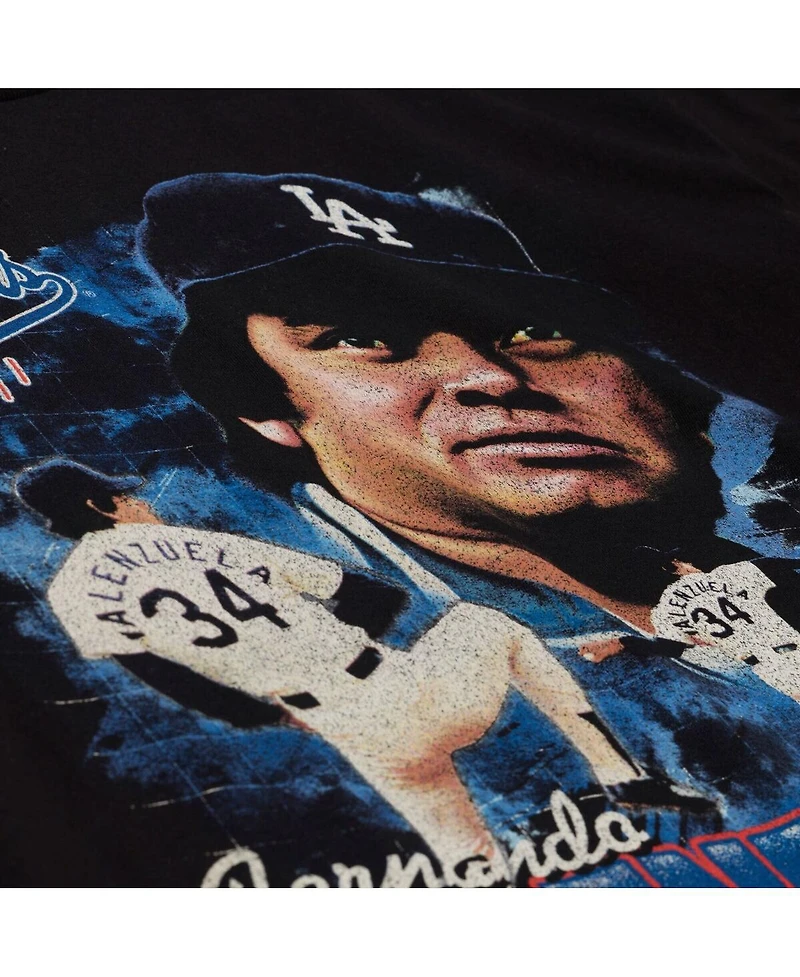 Mitchell & Ness Men's Fernando Valenzuela Black Los Angeles Dodgers Legendary Collage Player T-Shirt