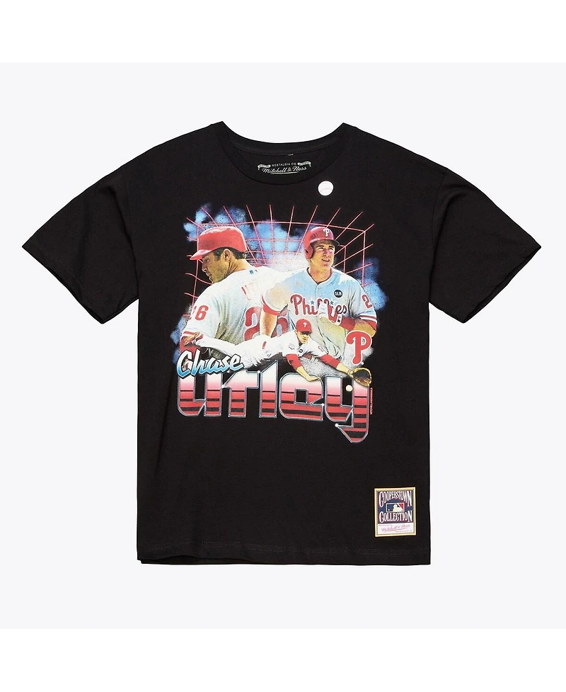 Mitchell & Ness Men's Chase Utley Black Philadelphia Phillies Legendary Collage Player T-Shirt