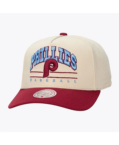 Mitchell & Ness Men's and Women's Cream Philadelphia Phillies Retro Arch Pro Pinch Snapback Hat