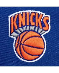 Mitchell & Ness Men's Blue New York Knicks Hardwood Classics Old School Stacked Text Snapback Hat