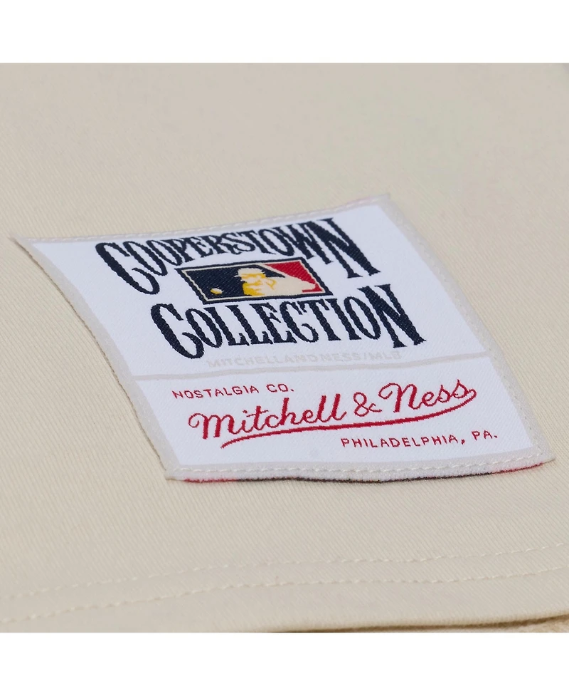 Mitchell & Ness Women's Cream Philadelphia Phillies Cooperstown Yacht Rock Boxy Cropped T-Shirt