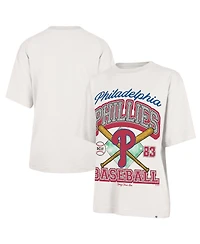 Stoney Clover Lane X '47 Brand Women's Sand Philadelphia Phillies Crossover Base Foundation T-Shirt