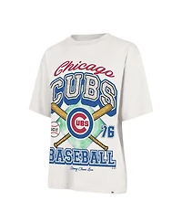 Stoney Clover Lane X '47 Brand Women's Sand Chicago Cubs Crossover Base Foundation T-Shirt