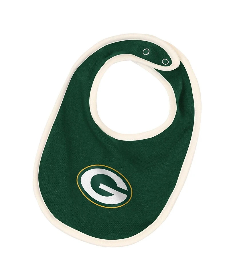 Outerstuff Baby Boys and Girls Green 3-Piece Bay Packers Up One Bodysuit, Bib and Booties Set
