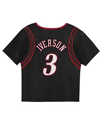 Mitchell & Ness Toddler 2-Piece Allen Iverson Black Philadelphia 76ers Play by Place T-Shirt and Shorts Set