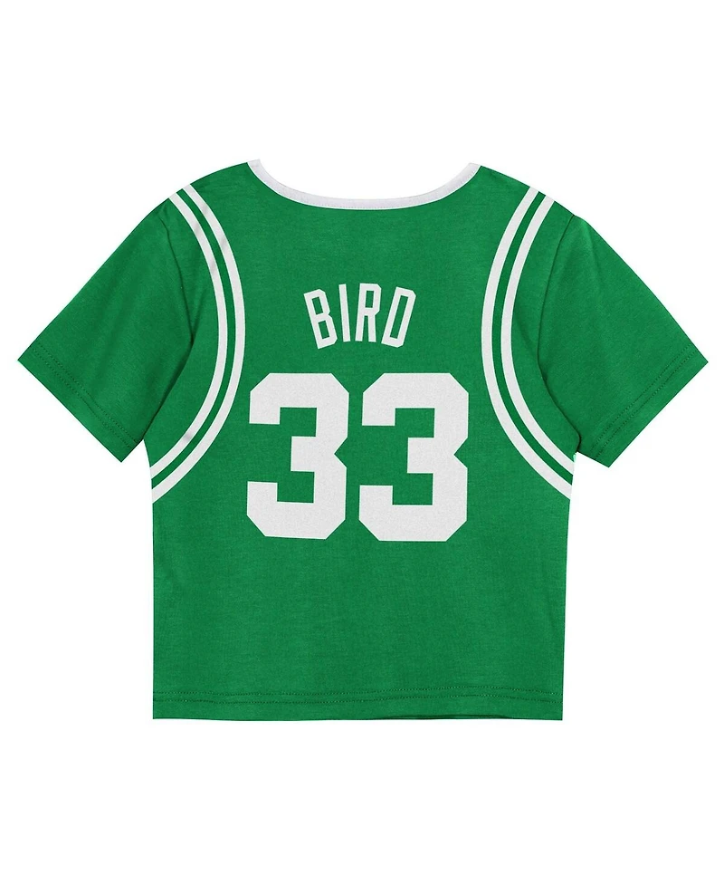 Mitchell & Ness Toddler 2-Piece Larry Bird Kelly Green Boston Celtics Play by Place T-Shirt and Shorts Set