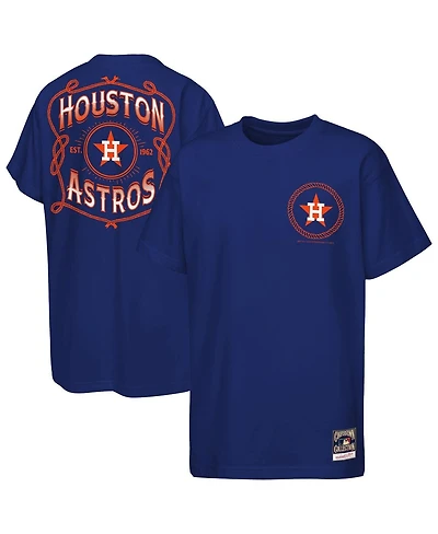 Mitchell & Ness Big Boys and Girls Navy Houston Astros Cooperstown Rodeo Rope T-Shirt