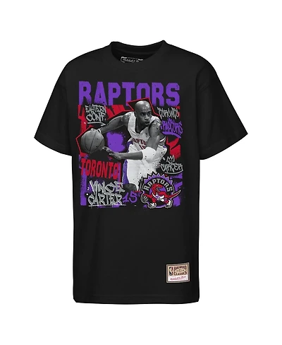 Mitchell & Ness Big Boys and Girls Vince Carter Black Toronto Raptors Star Moment T-Shirt
