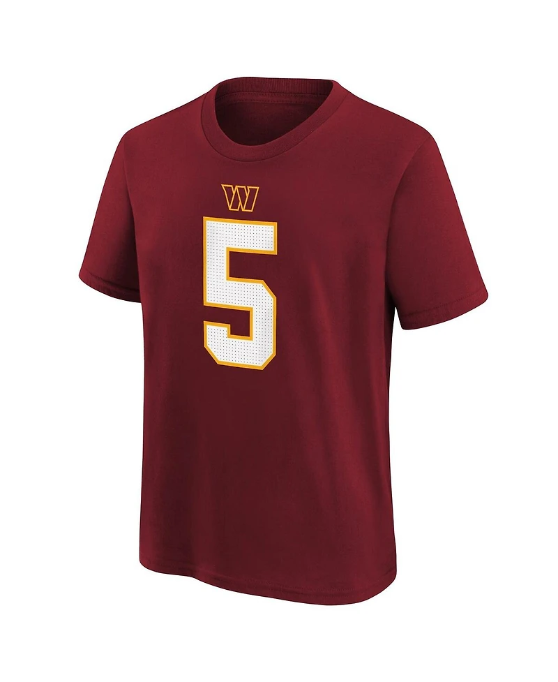 Nike Big Boys and Girls Jayden Daniels Burgundy Washington Commanders Name Number T-Shirt