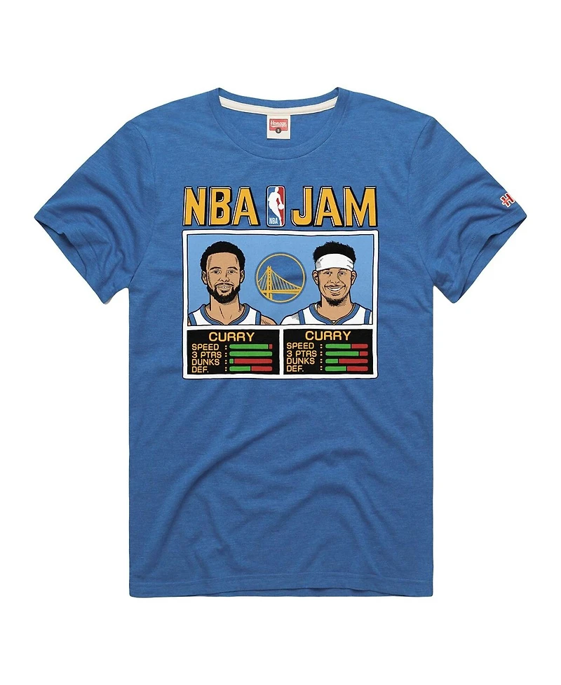 Homage Men's Stephen Curry Seth Royal Golden State Warriors Nba Jam Tri-Blend T-Shirt