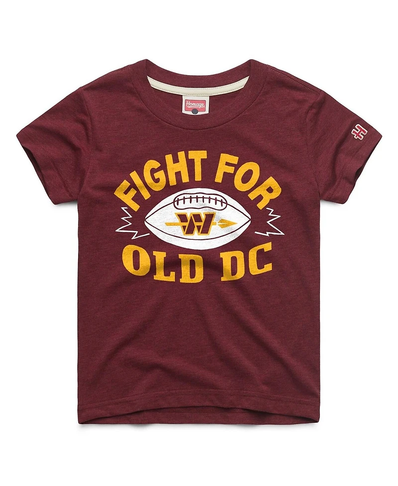 Homage Toddler Burgundy Washington Commanders Fight For Old Dc Logo Tri-Blend T-Shirt