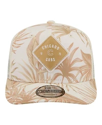 New Era Men's Tan Chicago Cubs Tonal Palm 9SEVENTY Adjustable Trucker Hat