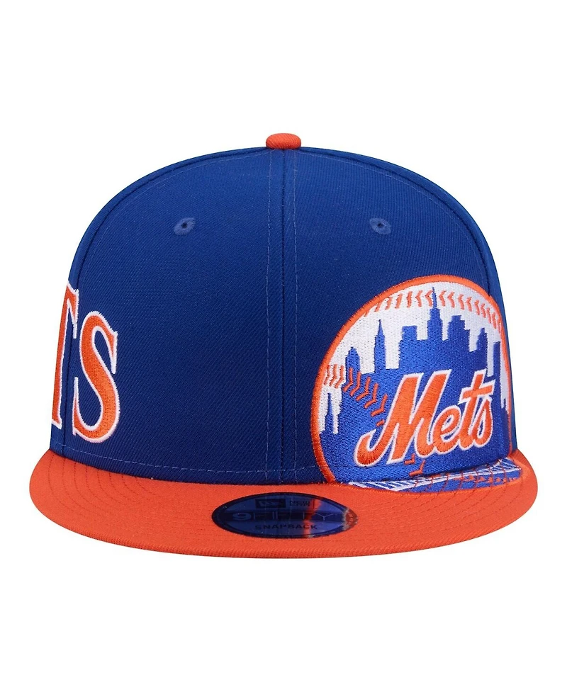 New Era Men's Royal/Orange New York Mets Stretched Two-Tone 9FIFTY Adjustable Hat